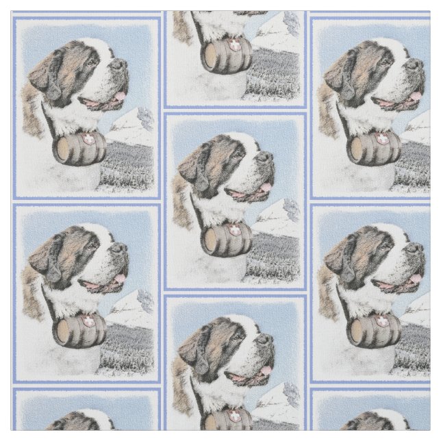 Tecido Pintura de St Bernard - arte original bonito do (Modelo)
