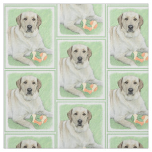 Tecido Pintura de Tênis e Retriever Amarelo
