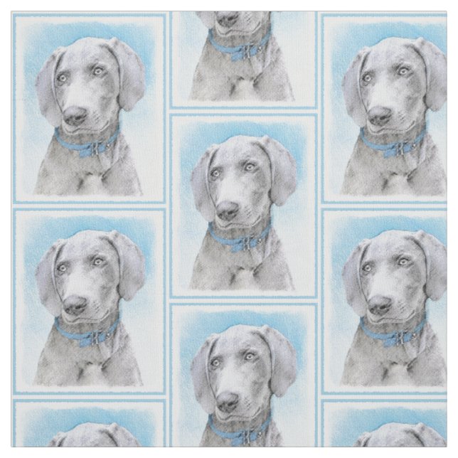 Tecido Pintura de Weimaraner - Arte de Cachorro Original (Modelo)
