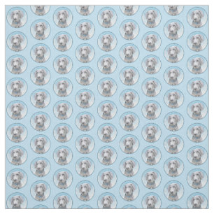 Tecido Pintura de Weimaraner - Arte de Cachorro Original