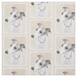 Tecido Pintura de Whippet - arte original bonito do cão