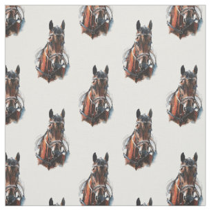 Tecido pintura do cavalo trotando. Personalize-me