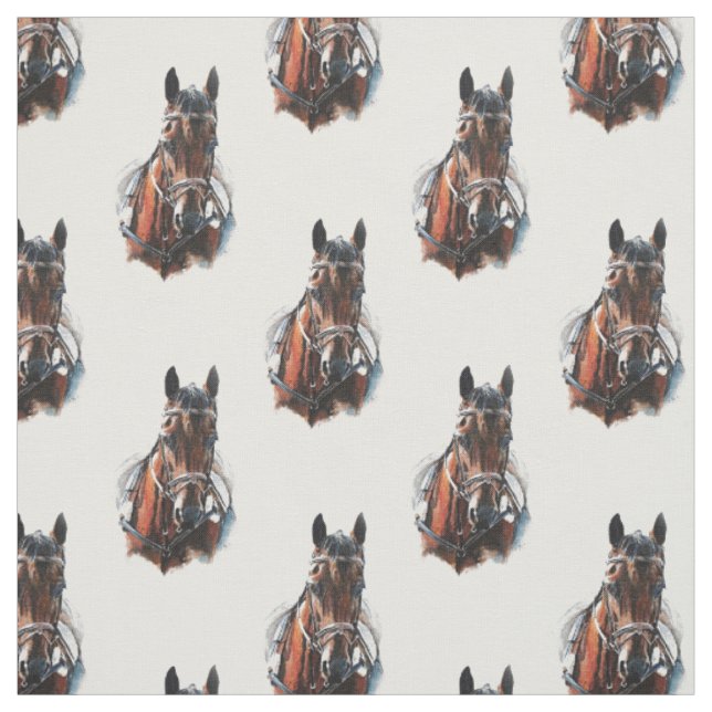 Tecido pintura do cavalo trotando. Personalize-me (Modelo)