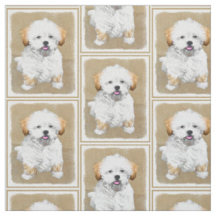 Tecido Pintura do filhote de cachorro de Lhasa Apso -