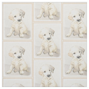 Tecido Pintura do filhote de cachorro do golden retriever