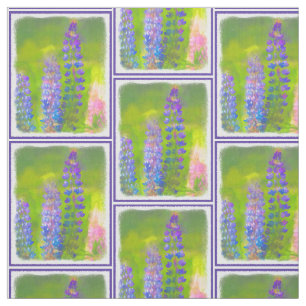 Tecido Pintura do Lupine - arte original da flor