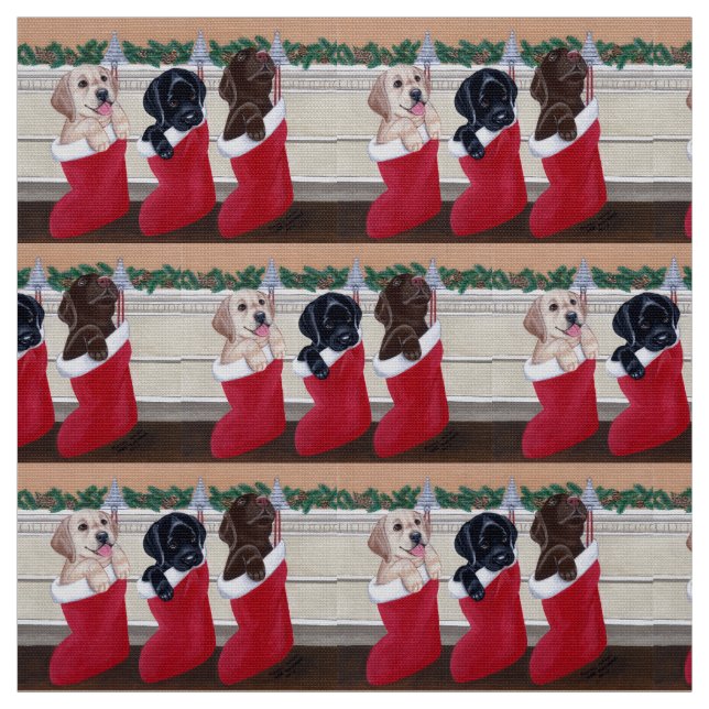 Tecido Pintura do Natal dos filhotes de cachorro de (Modelo)
