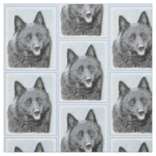 Tecido Pintura do Schipperke - arte original bonito do
