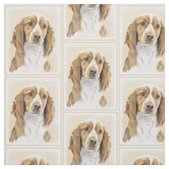 Tecido Pintura do Welsh Springer Spaniel - Arte Original  (Modelo)