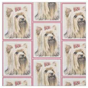 Tecido Pintura do yorkshire terrier - arte original