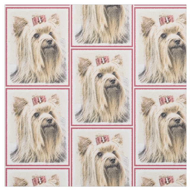 Tecido Pintura do yorkshire terrier - arte original (Modelo)