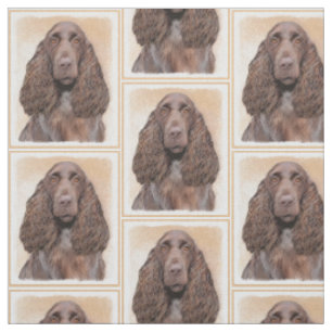 Tecido Pintura em espanhol de campo - Arte de cachorro or