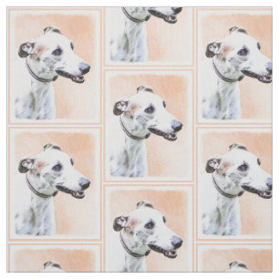 Tecido Pintura em Greyhound - Arte em Cachorro Original