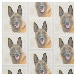 Tecido Pintura em Malinois Belga - Arte Cachorra Original