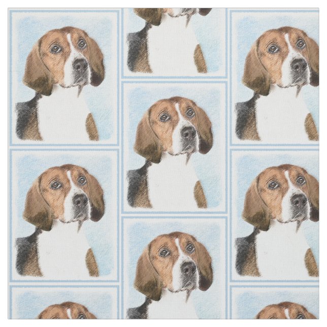 Tecido Pintura Inglesa em Foxhound - Arte Cachorro Origin (Modelo)