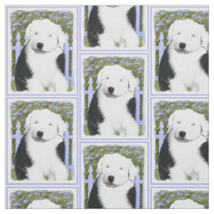 Tecido Pintura inglesa velha do filhote de cachorro do