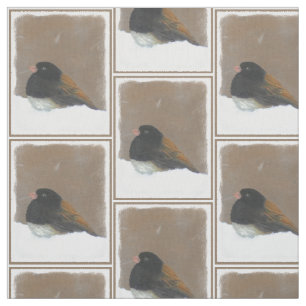 Tecido Pintura Junco De Olhos Escuros - Arte De Pássaro O