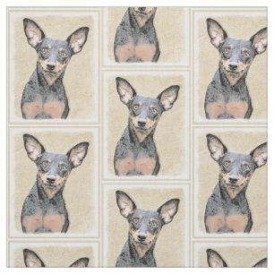 Tecido Pintura Miniatura Pinscher Pintura Cachorra Origin
