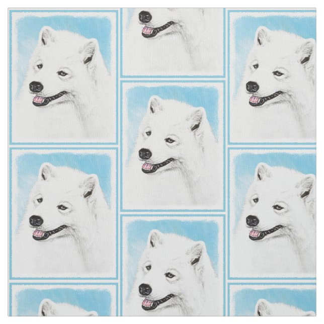 Tecido Pintura Samoyed - Arte Cachorosa Original (Modelo)