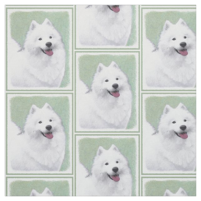 Tecido Pintura Samoyed - Arte Cachorra Original (Modelo)