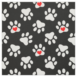 Tecido Pinturas de Cachorro Branco e Preto com Padrão de 