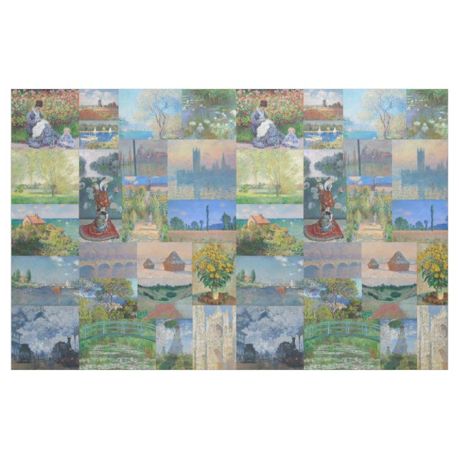 Tecido Pinturas lindas e elegantes de Claude Monet (Fat Quarter)