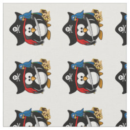 Tecido Pirate Penguin com papagaio