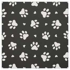 Tecido Pista de Cachorro Preto e Branco Imprime e Coração