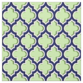 Tecido Pistachio Green, Quatrefoil marroquino Marinho #5D
