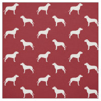 Pit Bull Dog Silhouettes Red and White Patternado
