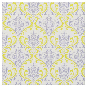 Tecido PixDezines Damasco rossi/lilac roxo/amarelo