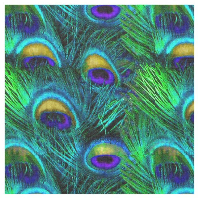 Tecido PixDezines Peacock Feather/Cobalt/Aqua (Detalhe)