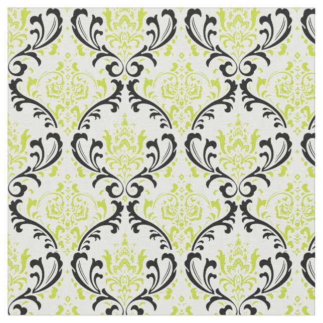 Tecido PixDezines Rossi Damask/Matcha Verde/Preto (Detalhe)