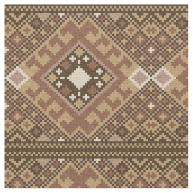 Tecido Pixel Aztec Brown Pattern (Detalhe)