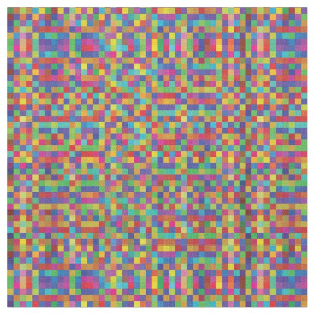 Tecido Pixels bonito - Quadrados Minúsculos Coloridos (Detalhe)