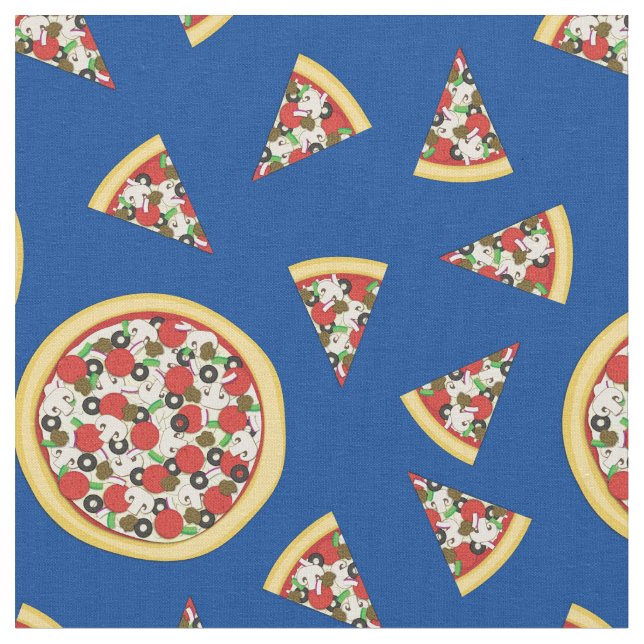 Tecido Pizza Combo Supremo Comida Fofa Crianças (Detalhe)