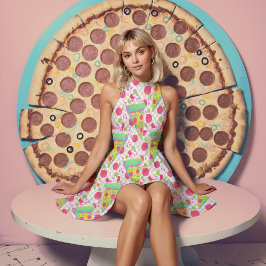 Tecido Pizza de Pepperoni em 90 cores