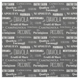 Tecido Pizza Names Typografia Italiana Kitchen Chef
