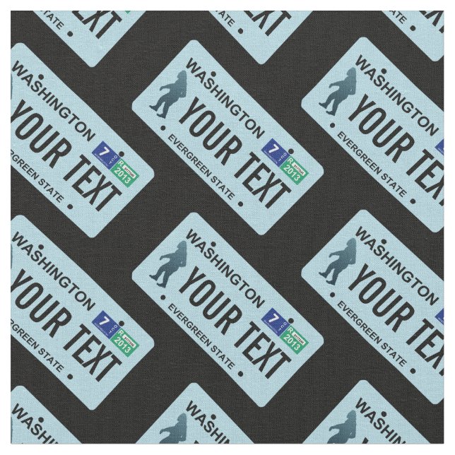 Tecido Placa de Licença de Washington Sasquatch (Detalhe)