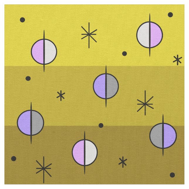 Tecido Planetas da Idade do Espaço Retroativo Estrelas Oc (Detalhe)