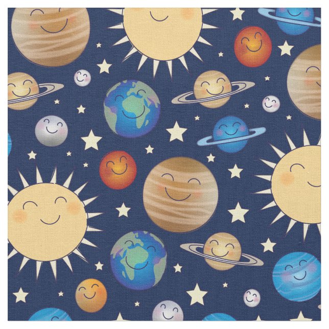 Tecido Planetas do Sistema Solar Espaço Exterior (Detalhe)
