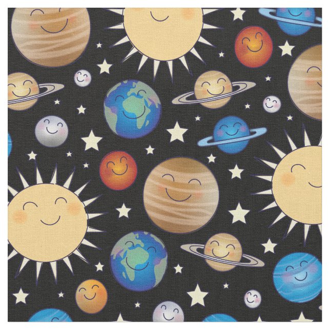 Tecido Planetas do Sistema Solar Espaço Exterior (Detalhe)