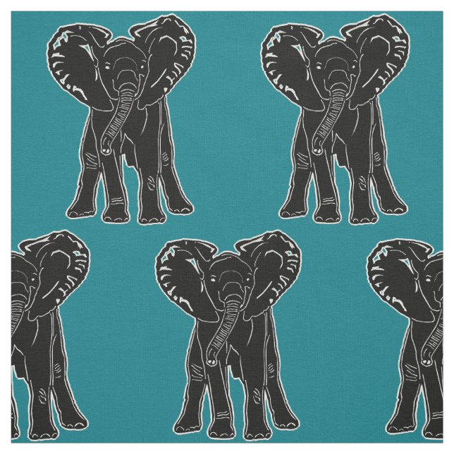Tecido Plano de fundo do elefante preto a qualquer cor (Modelo)