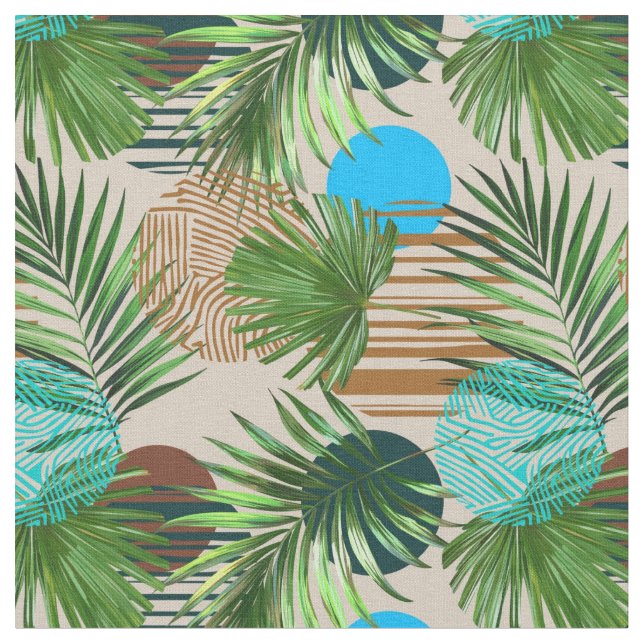 Tecido plantas paradisíacas padrão havaiano (Detalhe)
