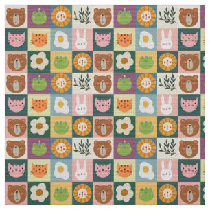 Tecido Playful Animal Friends Patchwork (Padrão de retalh