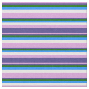 Tecido Plum, Azul Escuro, Verde Escuro, Azul e Branco