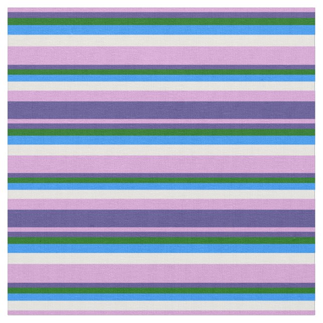 Tecido Plum, Azul Escuro, Verde Escuro, Azul e Branco (Detalhe)