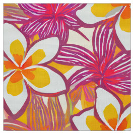 Tecido Plumeria bonito aloha impressão