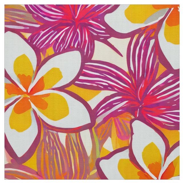 Tecido Plumeria bonito aloha impressão (Modelo)