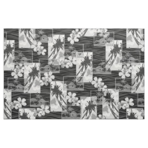 Tecido Plumeria havaiana de Niihau Island e Palm Tree